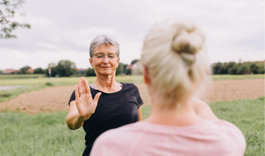 Tai Chi practice outdoors